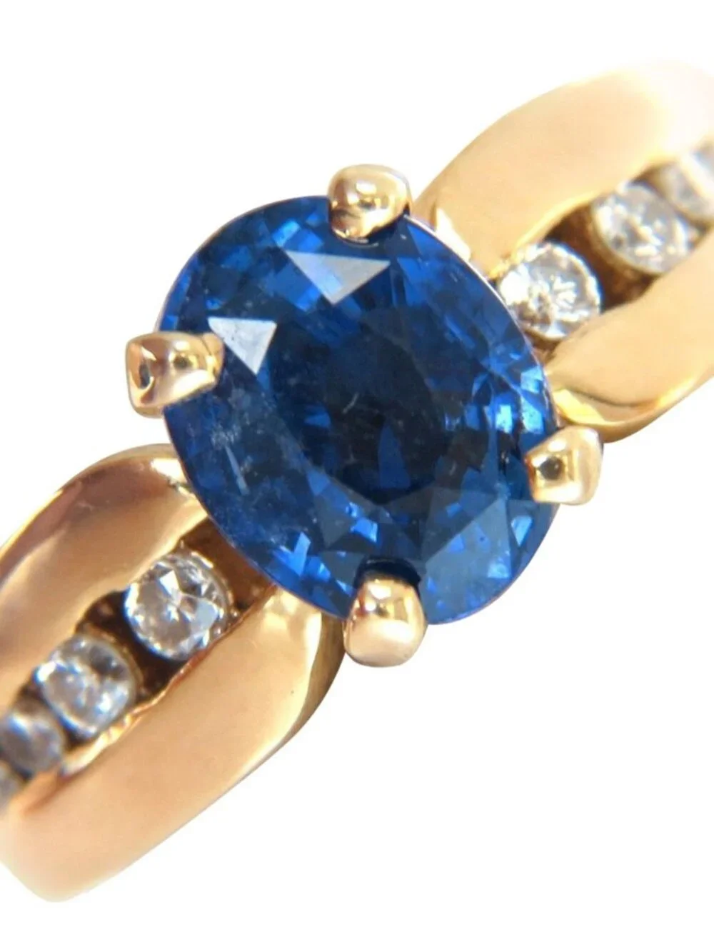 GIA Certified 2.66ct natural no heat sapphire diamond ring 14kt. unheated blue*